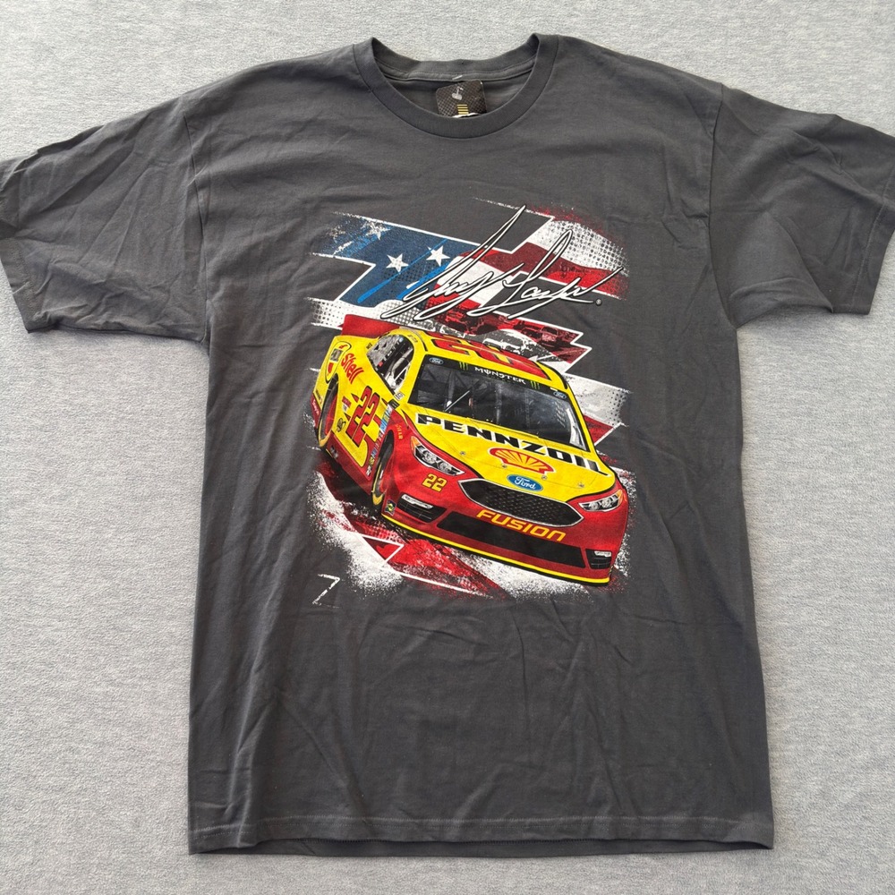 NASCAR Joey Logano 22 Team Penske Pennzoil Ford Racing Graphic T-Shirt Mens L